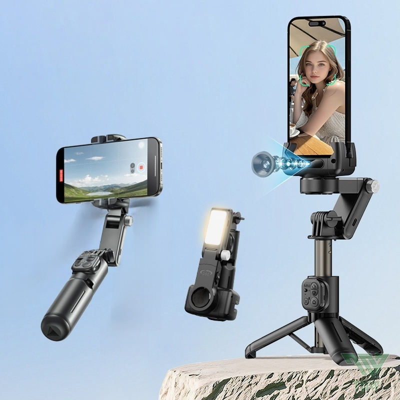 【ขาตั้งกันสั่น 3 แกน พร้อม AI ติดตาม】 ติดตามคุณโดยอัตโนมัติ ครอบคลุม 360° ภาพนิ่งทุกมุม