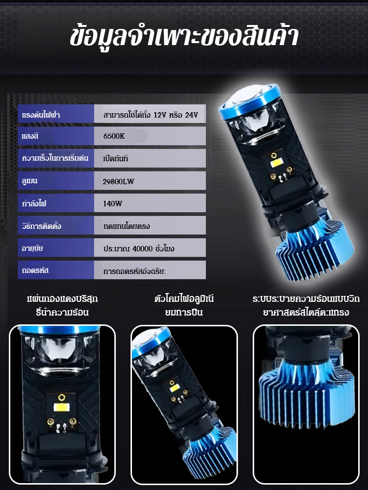 มอเตอร์ไซค์ไฟหน้าสองดวงสว่างจ้า