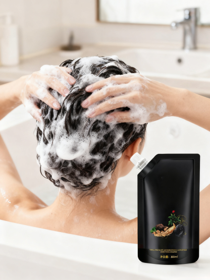 【หยุดผมร่วง! ดูผลลัพธ์หลังใช้ 2 สัปดาห์】แชมพูป้องกันผมร่วงโสมและโชวู