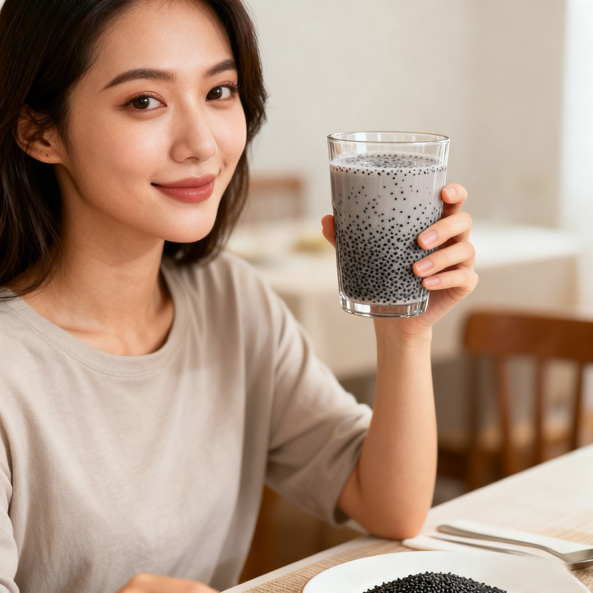 【ดื่มแก้วเดียว อิ่มนาน 5 ชั่วโมง】เมล็ดเจียดำออร์แกนิก