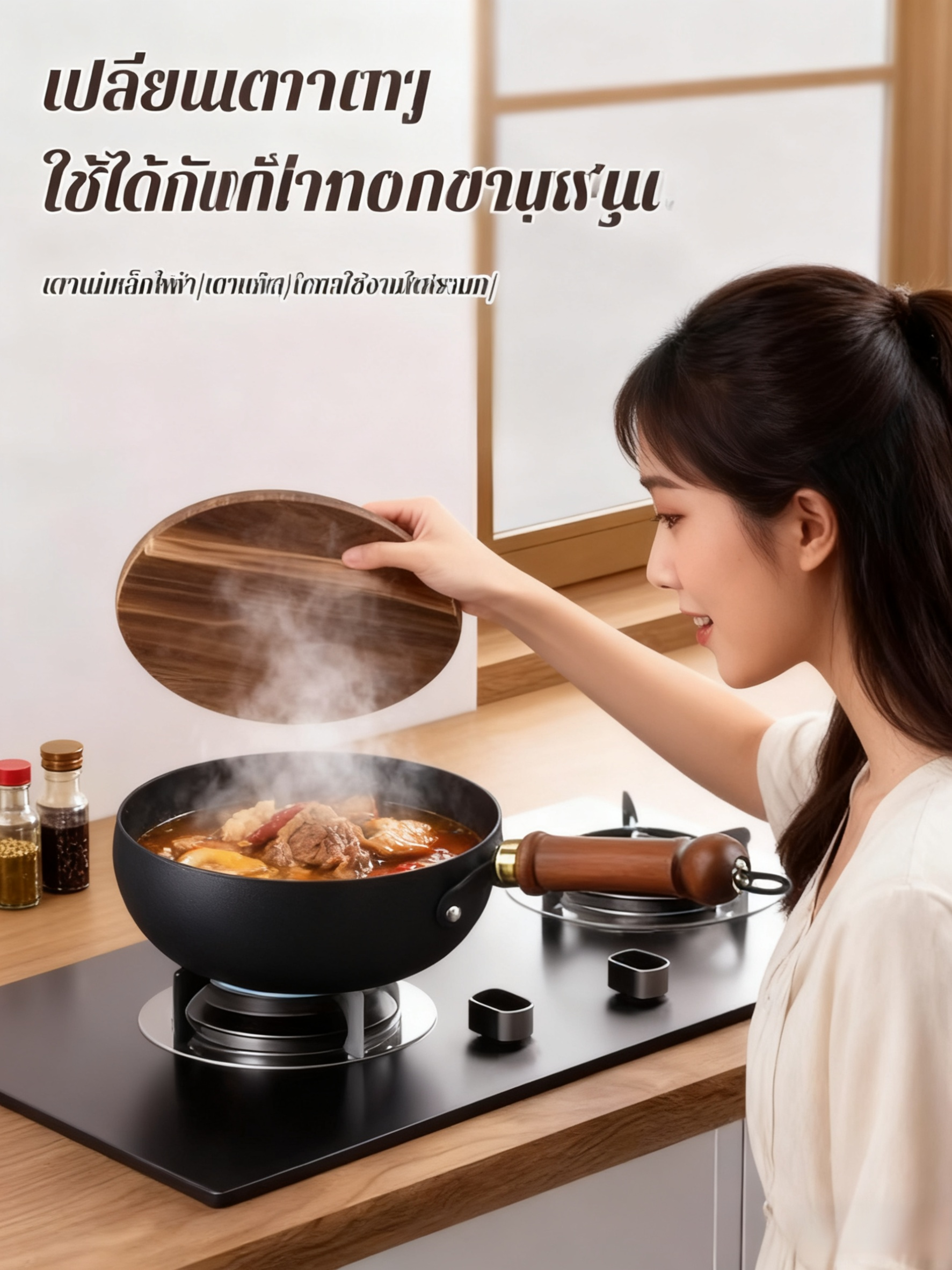 【🔥หนา 3.5 มม ไม่เคลือบ】 หม้อเหล็กหล่อทำมือ