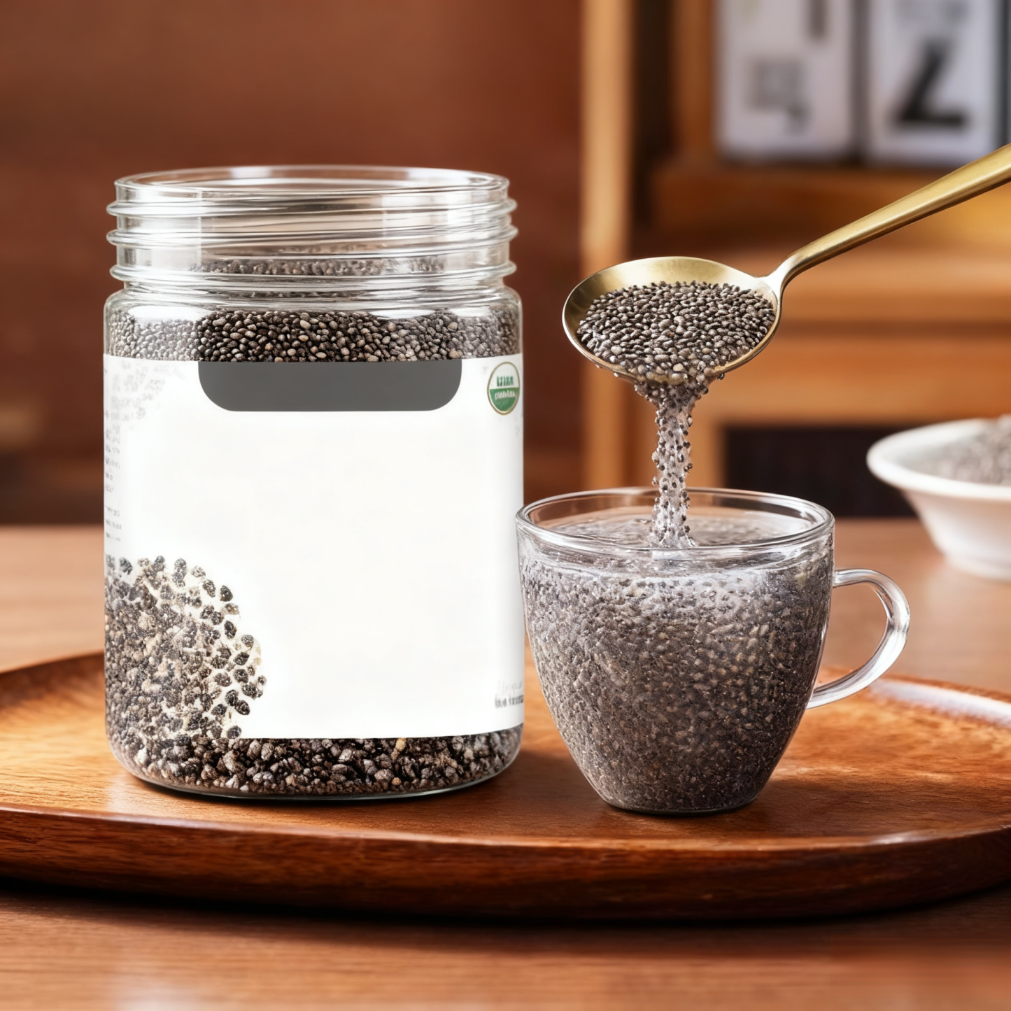 【ดื่มแก้วเดียว อิ่มนาน 5 ชั่วโมง】เมล็ดเจียดำออร์แกนิก