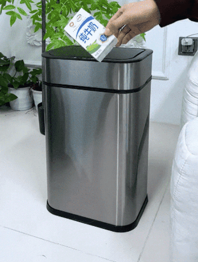 【✨เปิดฝาเอง ไม่ต้องสัมผัส! 】ถังขยะเซ็นเซอร์อัจฉริยะ