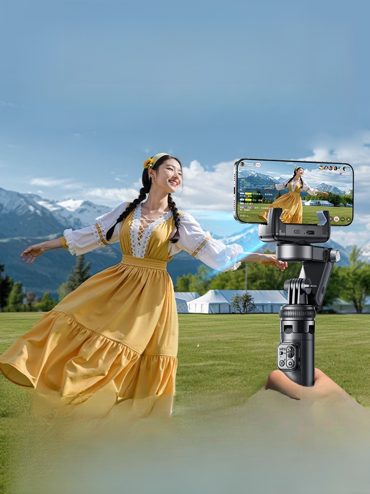 【ขาตั้งกันสั่น 3 แกน พร้อม AI ติดตาม】 ติดตามคุณโดยอัตโนมัติ ครอบคลุม 360° ภาพนิ่งทุกมุม