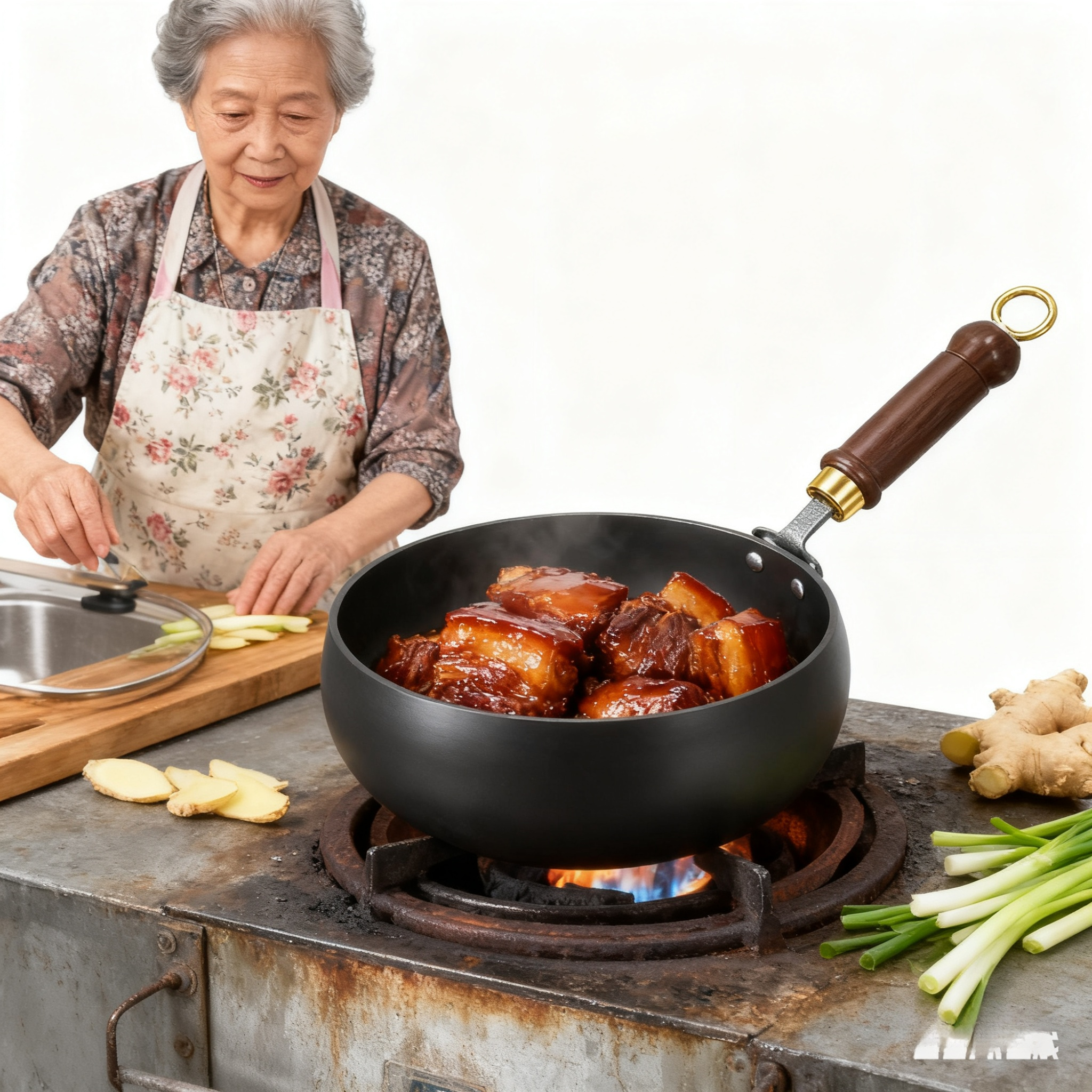 【🔥หนา 3.5 มม ไม่เคลือบ】 หม้อเหล็กหล่อทำมือ