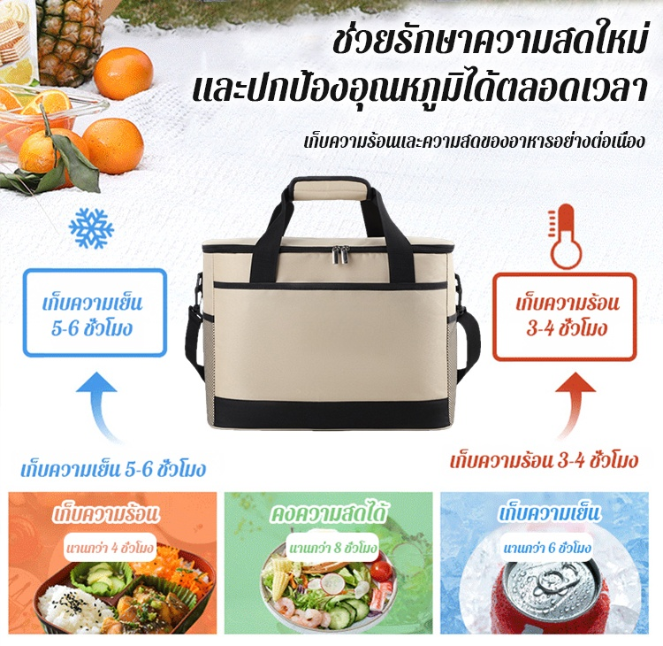 กระเป๋าเก็บความเย็นแบบพกพาสำหรับปิกนิกกลางแจ้ง