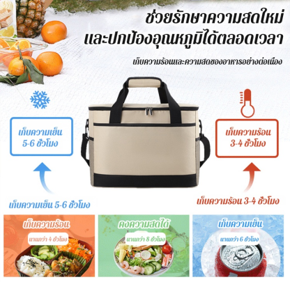 กระเป๋าเก็บความเย็นแบบพกพาสำหรับปิกนิกกลางแจ้ง
