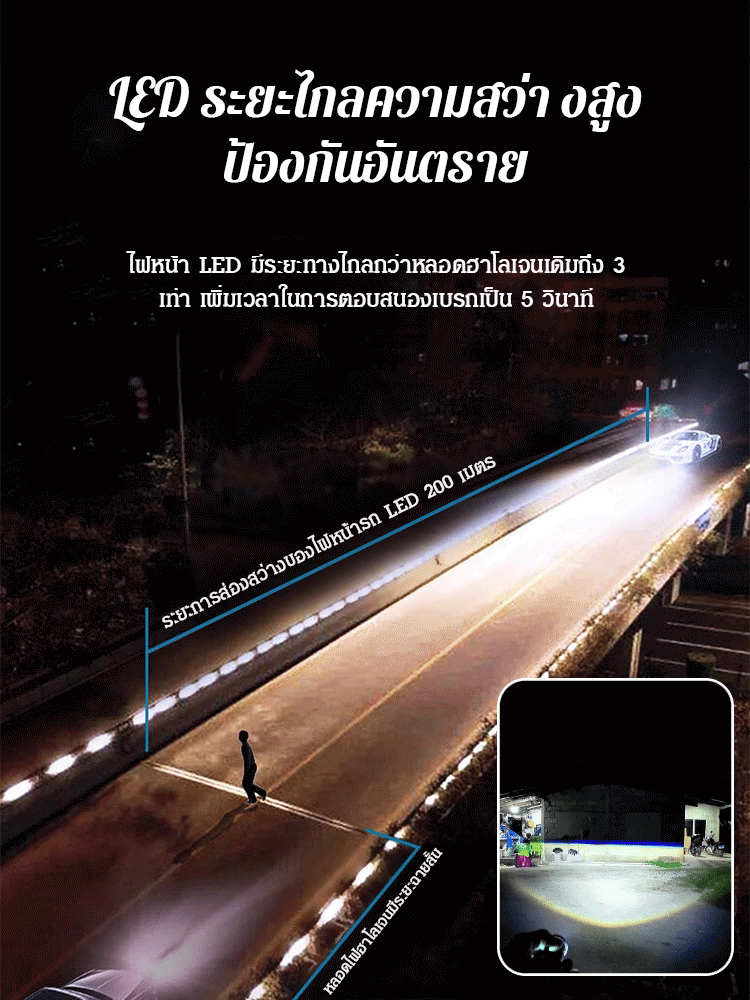 มอเตอร์ไซค์ไฟหน้าสองดวงสว่างจ้า