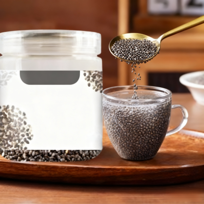 【ดื่มแก้วเดียว อิ่มนาน 5 ชั่วโมง】เมล็ดเจียดำออร์แกนิก