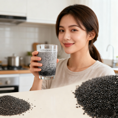 【ดื่มแก้วเดียว อิ่มนาน 5 ชั่วโมง】เมล็ดเจียดำออร์แกนิก
