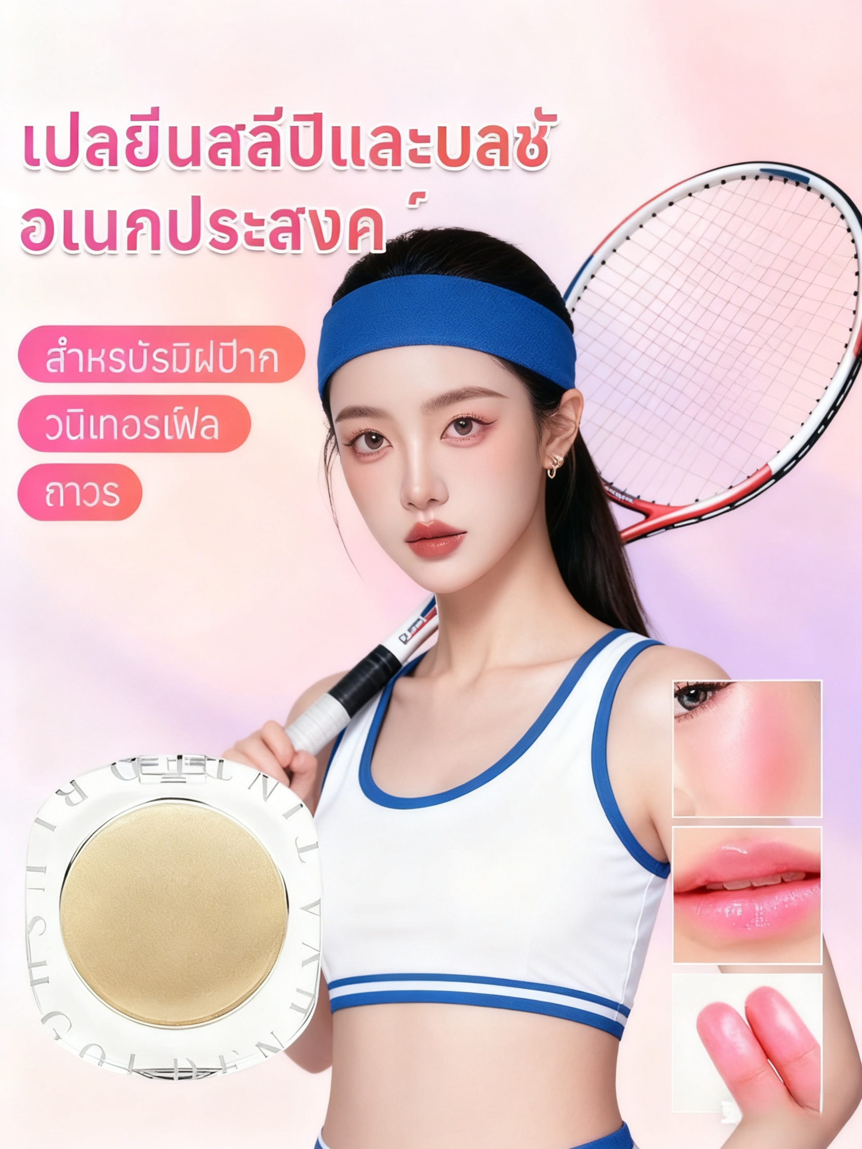 【ซื้อ 1 แถม 1 ไม่หลุดแม้ฝนตกหนัก】เปลี่ยนสีครีมบำรุงริมฝีปากและแก้ม