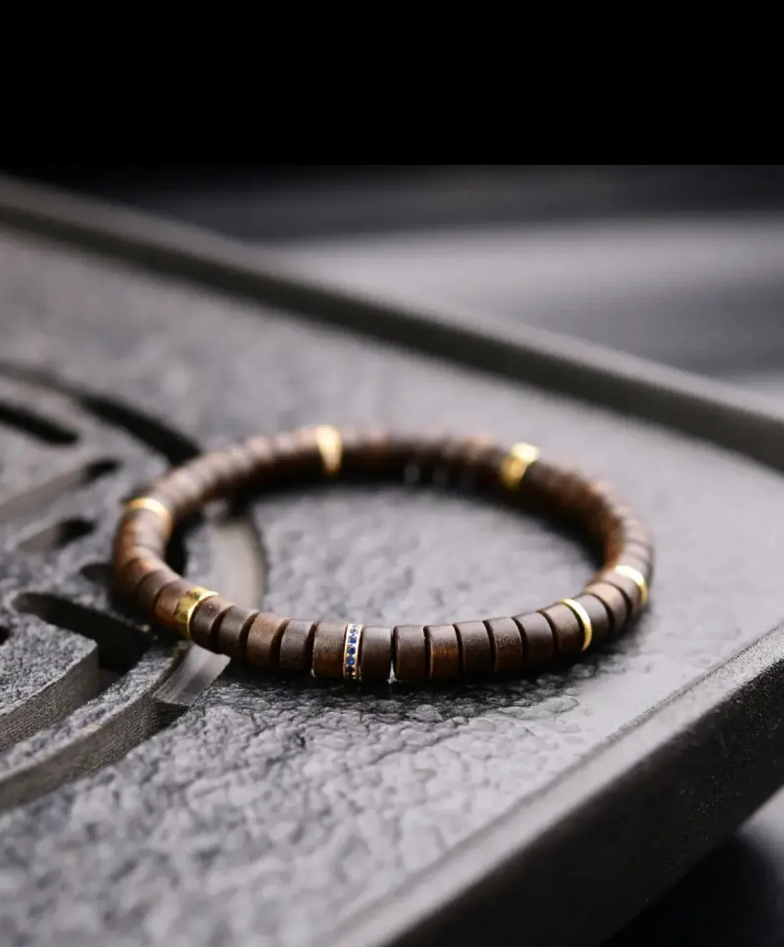 荒野の天然植栽沈香ブレスレット ストレートカットタブレット ラウンド型メロウウッドボーイフレンドブレスレット