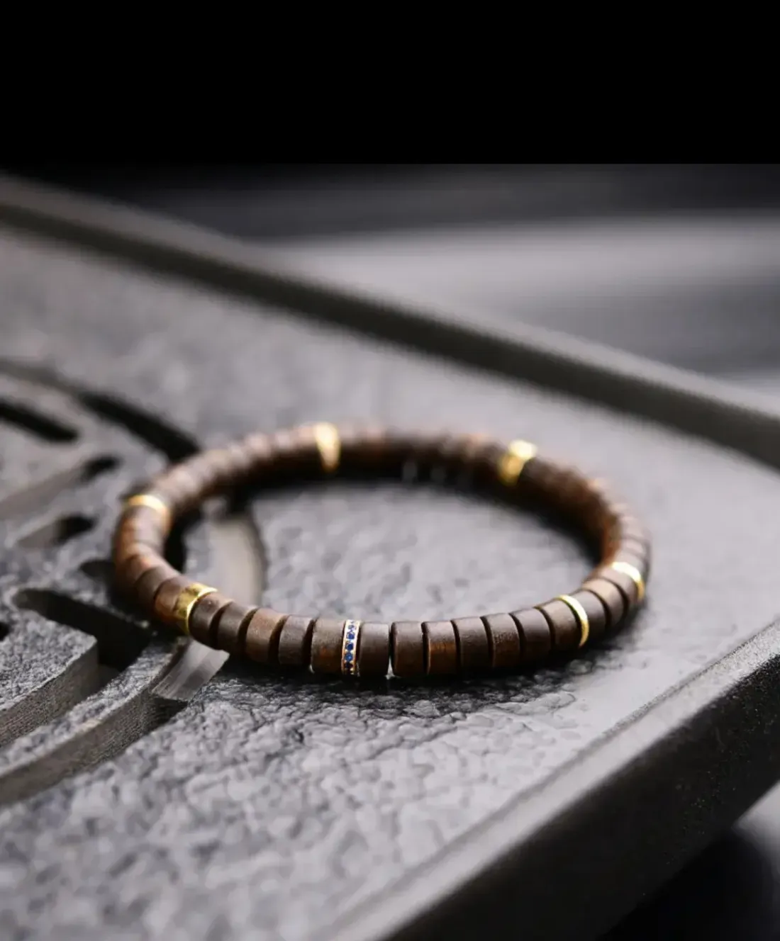 荒野の天然植栽沈香ブレスレット ストレートカットタブレット ラウンド型メロウウッドボーイフレンドブレスレット