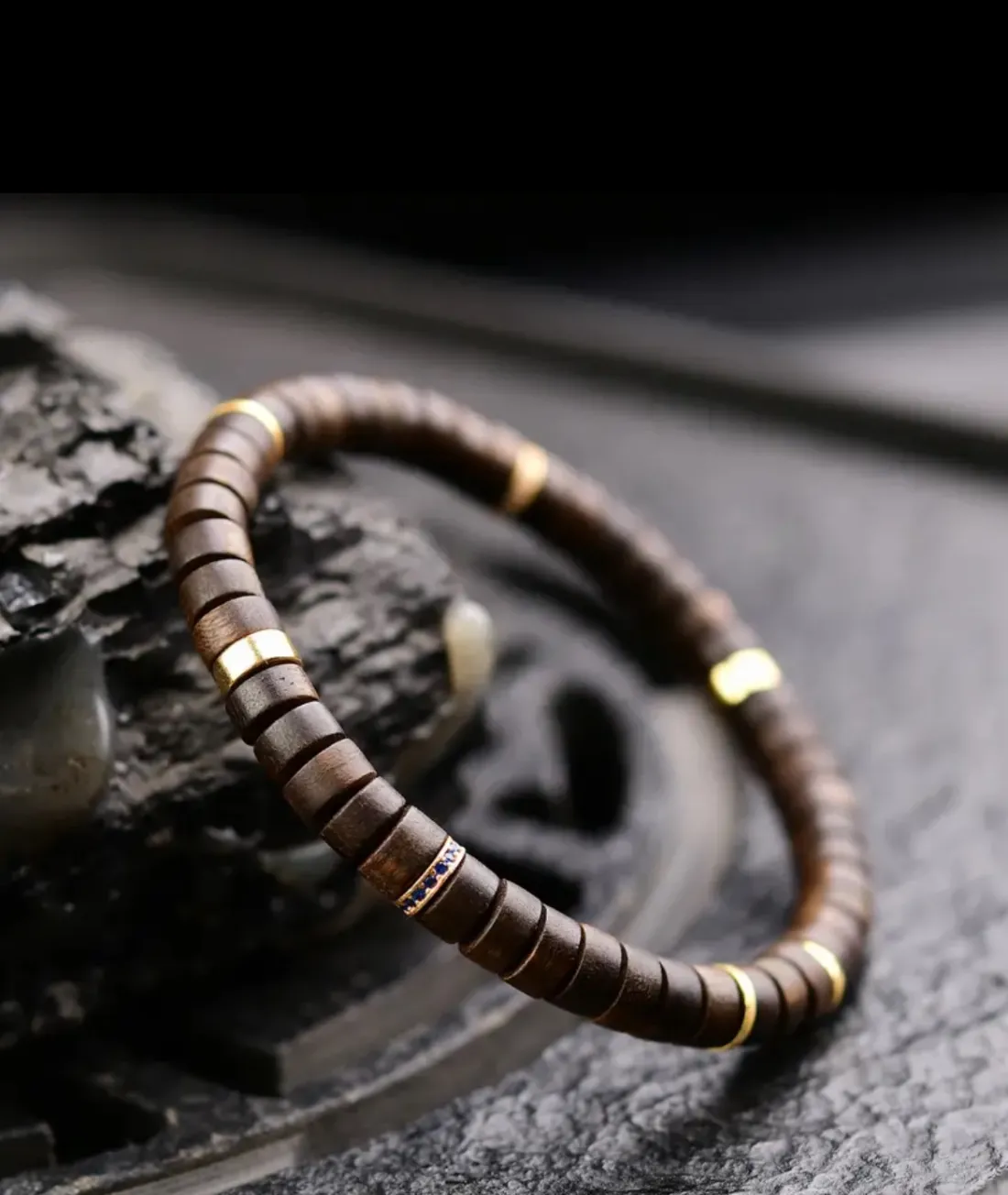 荒野の天然植栽沈香ブレスレット ストレートカットタブレット ラウンド型メロウウッドボーイフレンドブレスレット