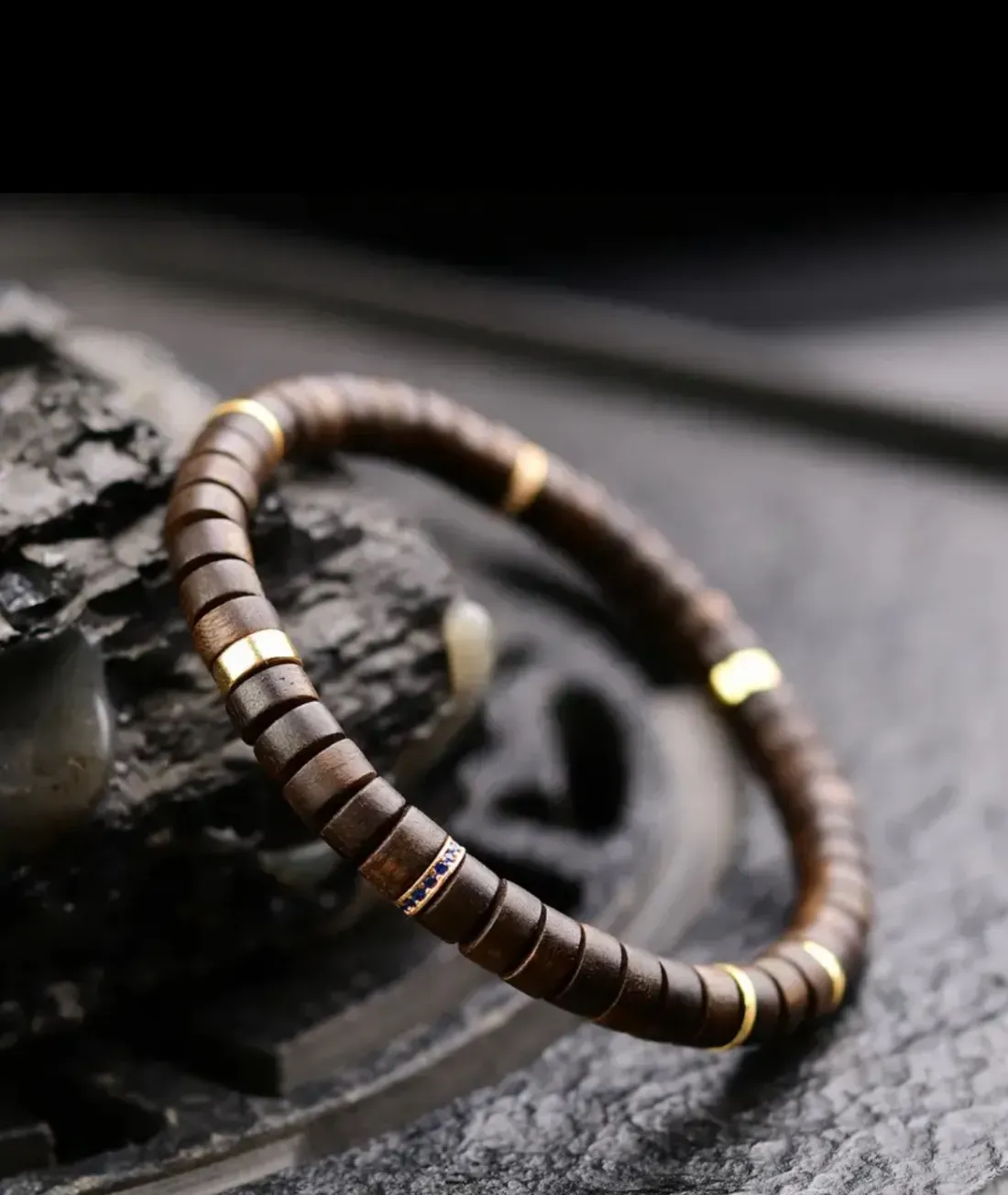 荒野の天然植栽沈香ブレスレット ストレートカットタブレット ラウンド型メロウウッドボーイフレンドブレスレット