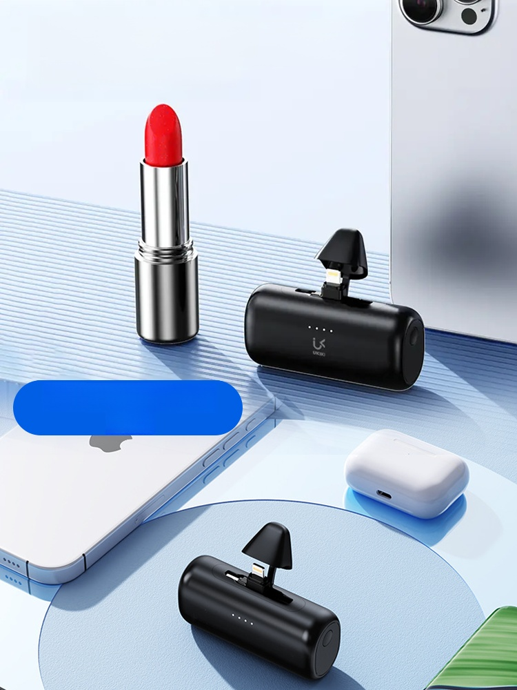 【เครื่องเดียวสองหัวปลั๊ก】แบตเตอรี่พกพาแบบแคปซูลหมุน