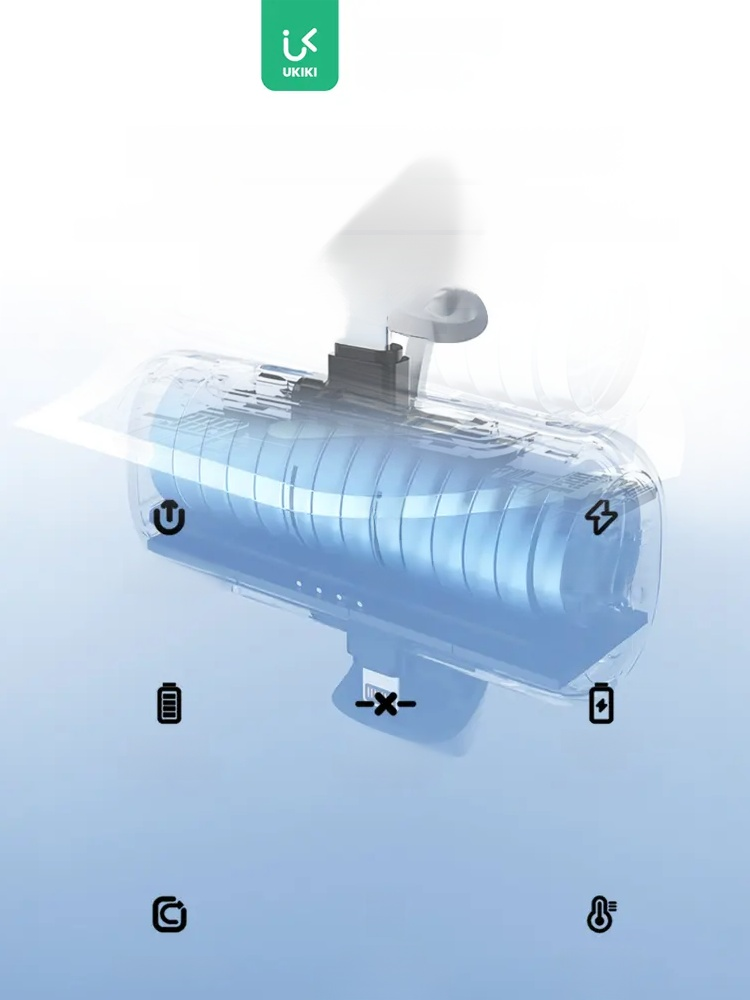 【เครื่องเดียวสองหัวปลั๊ก】แบตเตอรี่พกพาแบบแคปซูลหมุน