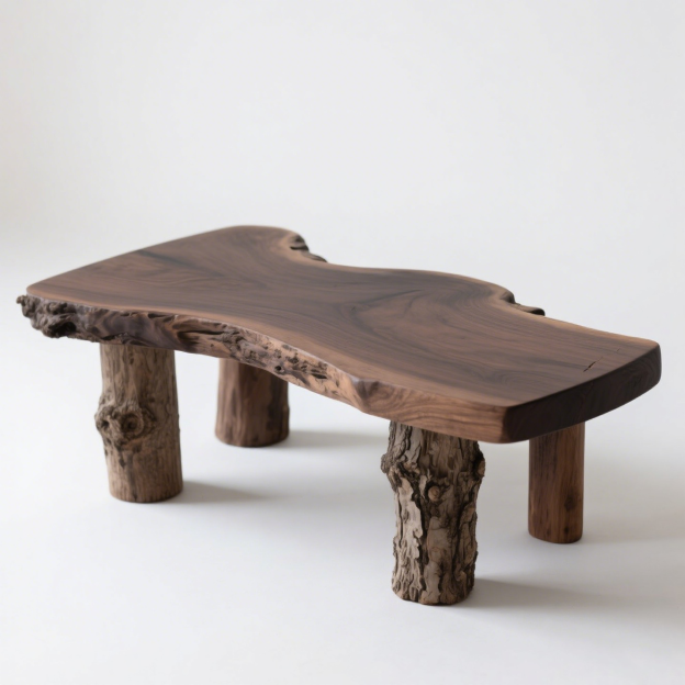 隨機形狀原木風格茶几