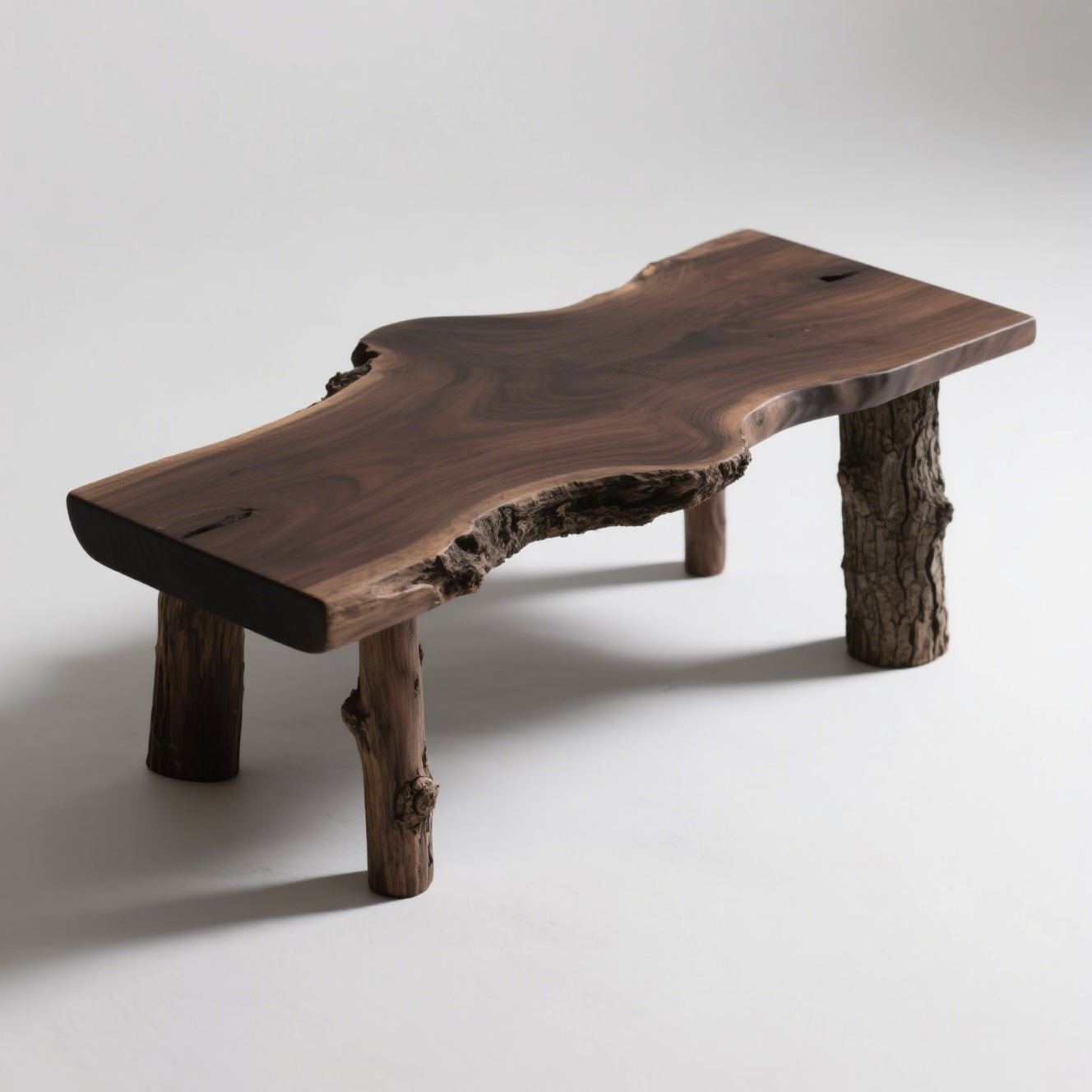 隨機形狀原木風格茶几