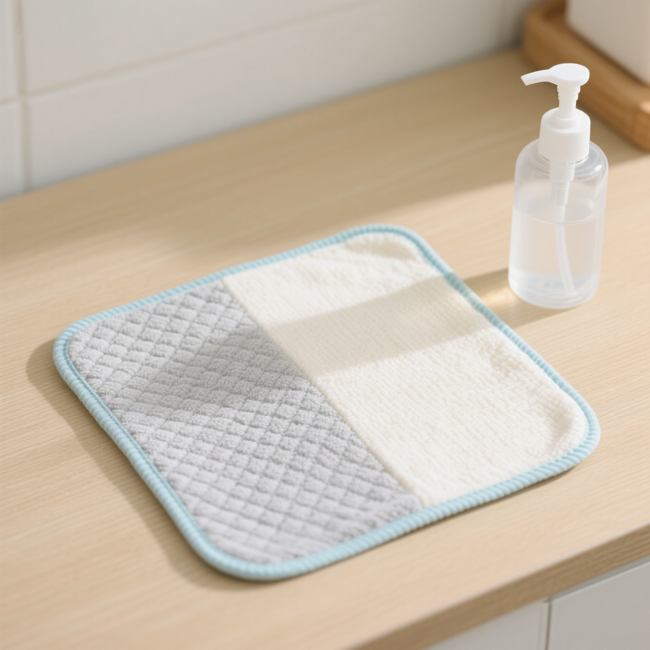 ผ้าไมโครไฟเบอร์ลายตารางสองสี