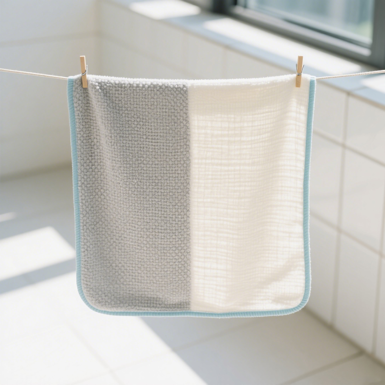 ผ้าไมโครไฟเบอร์ลายตารางสองสี