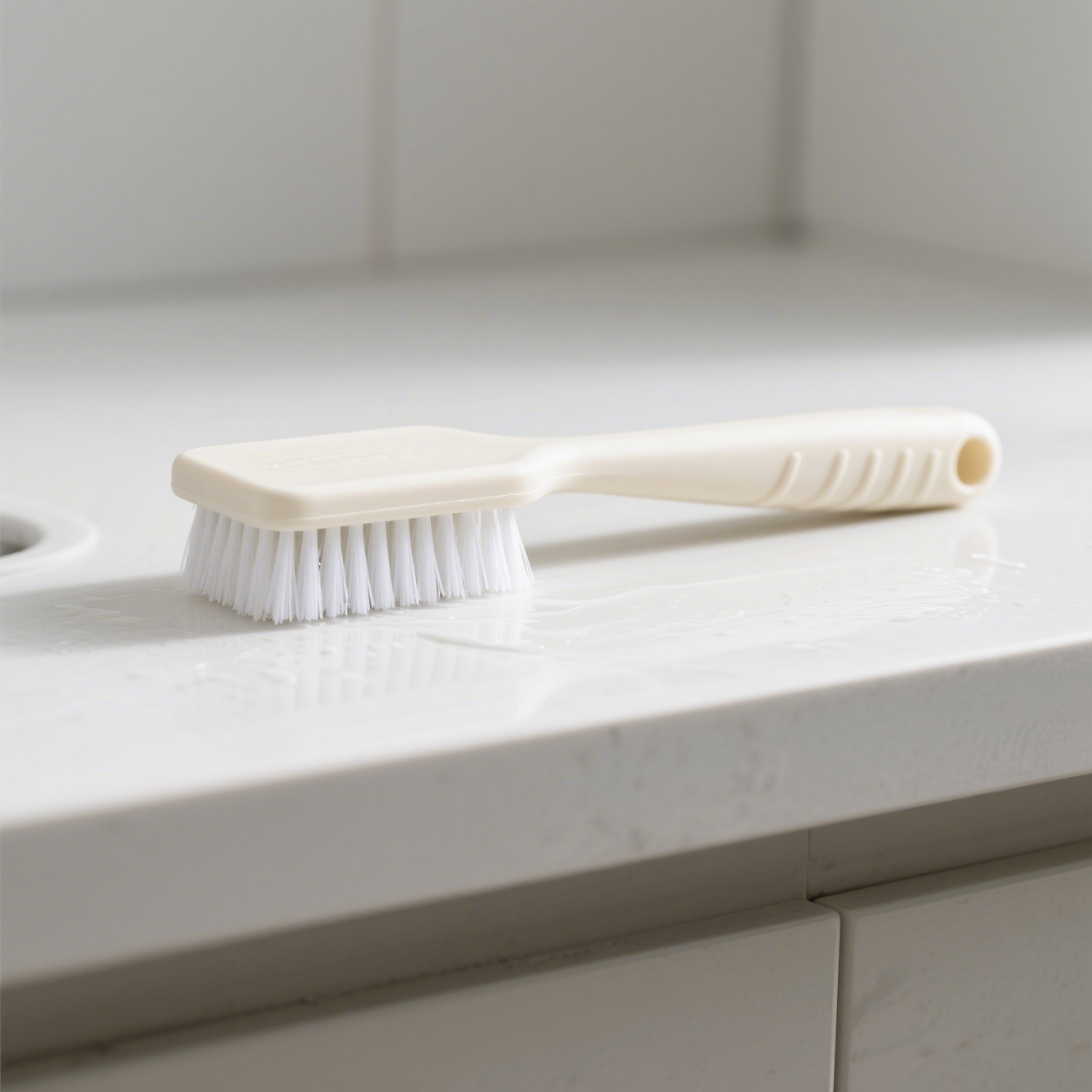 แปรงทำความสะอาดอเนกประสงค์สีขาวสไตล์มินิมอล