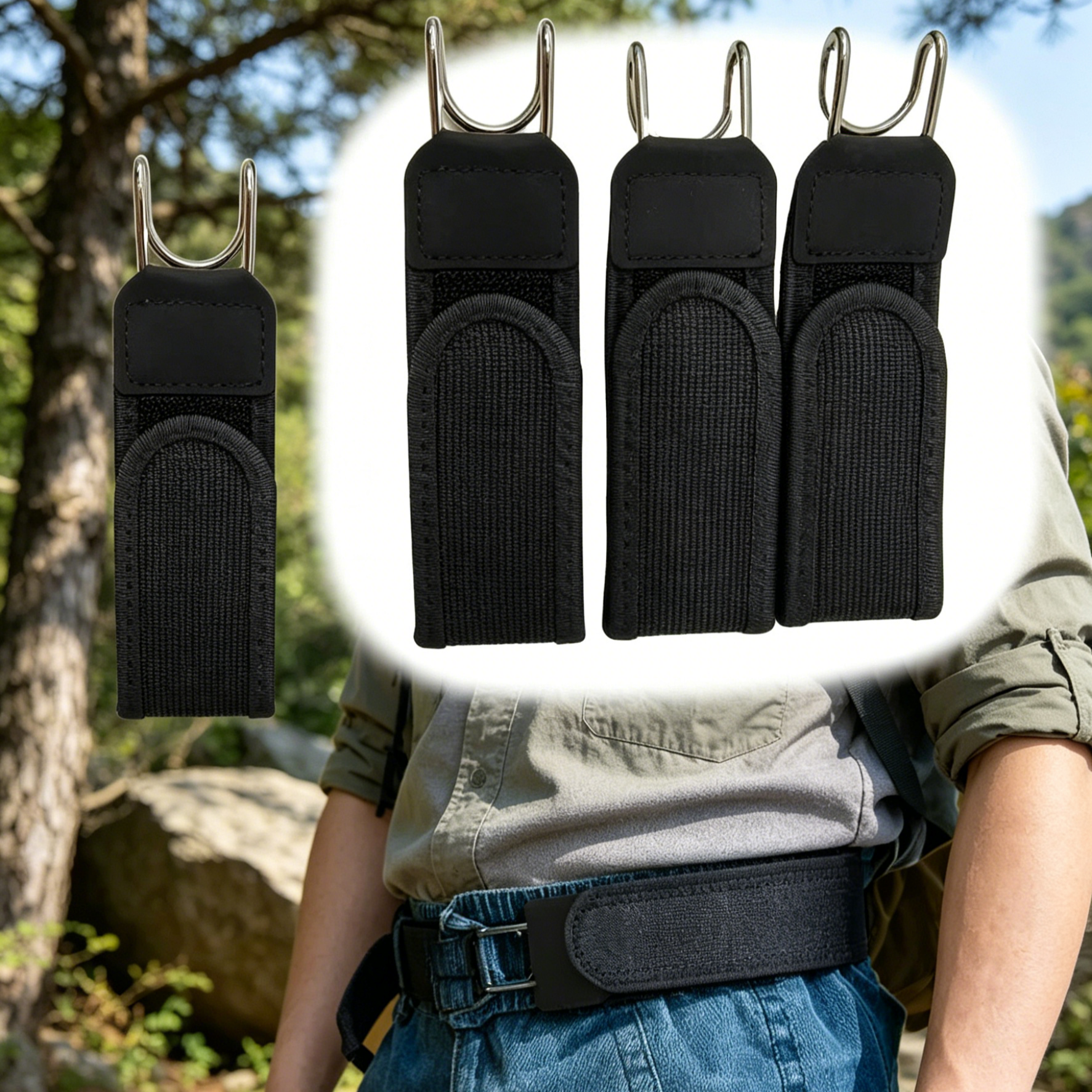 เข็มขัดยุทธวิธีตีนตุ๊กแก 2-in-1 | เข็มขัดคนขี้เกียจ ไร้หัวเข็มขัด | ปรับขนาดได้อิสระ ทนทาน ไม่หลุดง่าย | สำหรับลุยกลางแจ้งและใส่ทำงาน