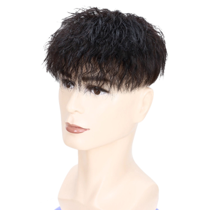 วิกผมแท้ 100% สำหรับผู้ชาย ทรงดัดฟอยล์ (Tin Foil Perm) สระ ไดร์หนีบ เซ็ตทรงได้ ดูเป็นธรรมชาติ ไม่โป๊ะ