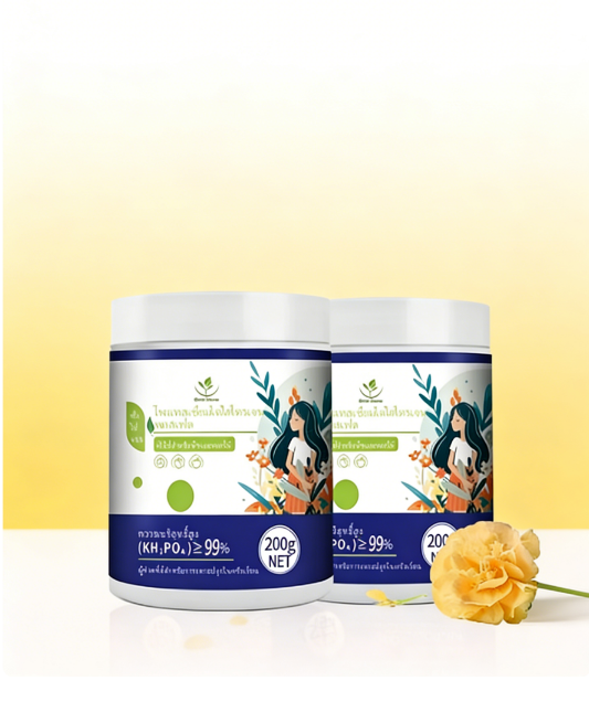 ปุ๋ยเร่งดอก 0-52-34 (โมโนโพแทสเซียมฟอสเฟต) สูตรเข้มข้นละลายน้ำง่าย บำรุงต้น ดอกดกบานสะพรั่งเต็มสวน ป้องกันดอกและผลร่วง