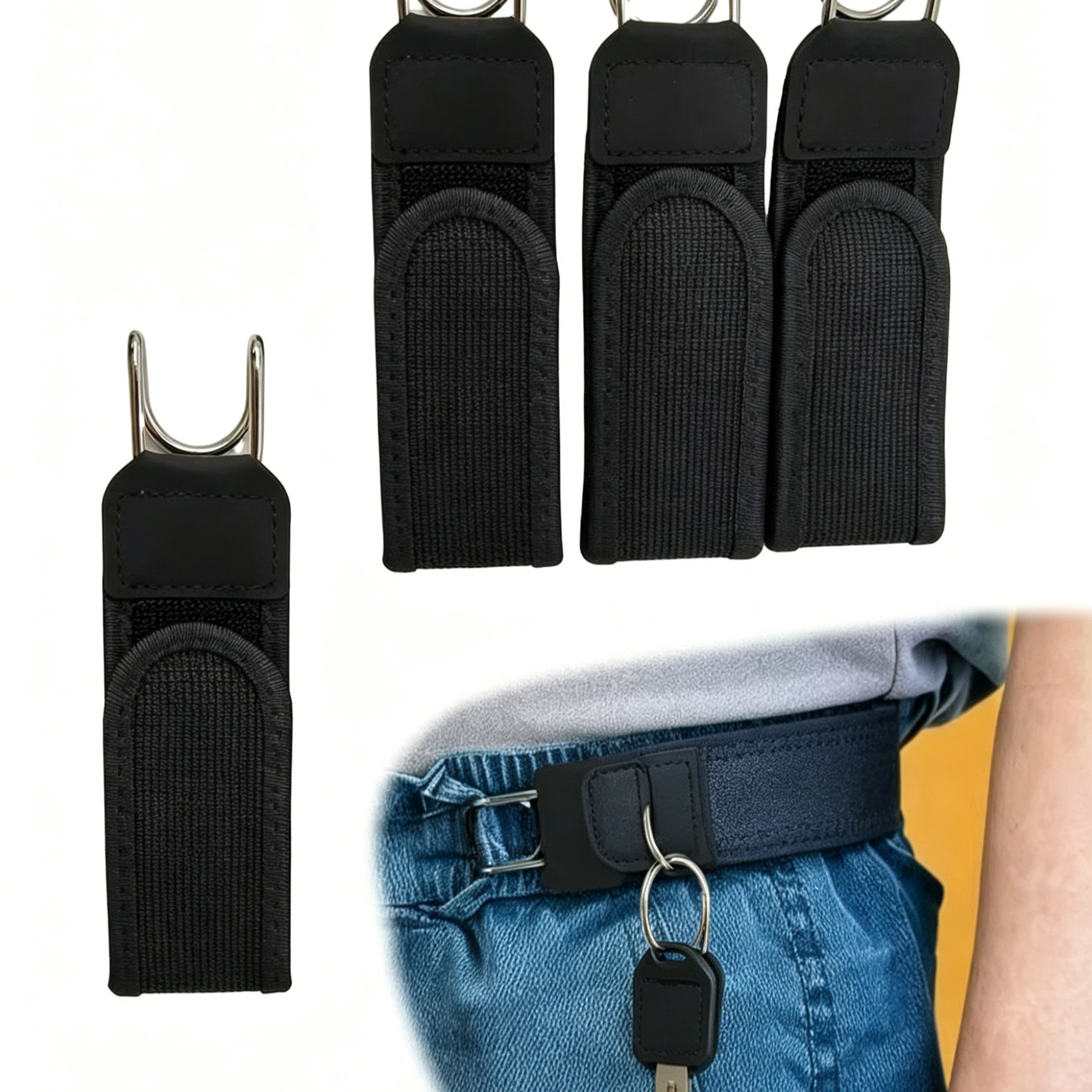 เข็มขัดยุทธวิธีตีนตุ๊กแก 2-in-1 | เข็มขัดคนขี้เกียจ ไร้หัวเข็มขัด | ปรับขนาดได้อิสระ ทนทาน ไม่หลุดง่าย | สำหรับลุยกลางแจ้งและใส่ทำงาน