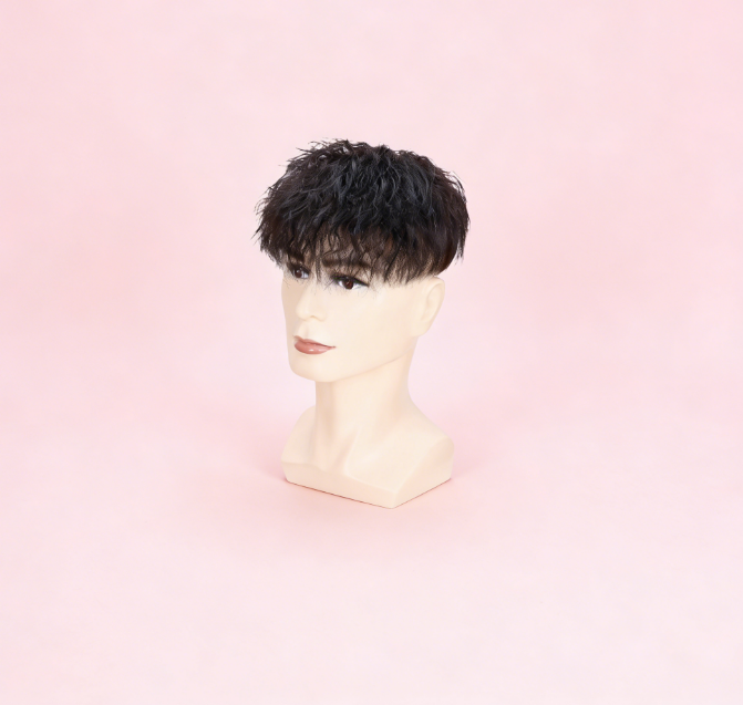 วิกผมแท้ 100% สำหรับผู้ชาย ทรงดัดฟอยล์ (Tin Foil Perm) สระ ไดร์หนีบ เซ็ตทรงได้ ดูเป็นธรรมชาติ ไม่โป๊ะ