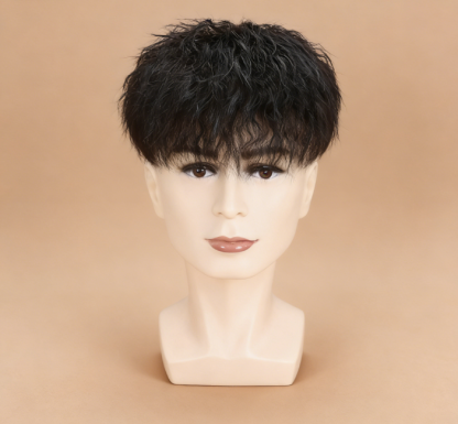 วิกผมแท้ 100% สำหรับผู้ชาย ทรงดัดฟอยล์ (Tin Foil Perm) สระ ไดร์หนีบ เซ็ตทรงได้ ดูเป็นธรรมชาติ ไม่โป๊ะ