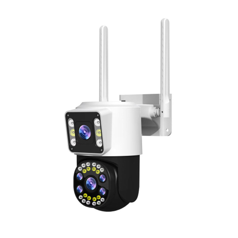 กล้องวงจรปิดเลนส์คู่ พาโนรามาไร้จุดบอด | ภาพชัดพิเศษระดับ HD กลางคืนสว่างชัด | ระบบติดตามอัจฉริยะและพูดคุยโต้ตอบผ่านมือถือ | กันน้ำและติดตั้งง่าย