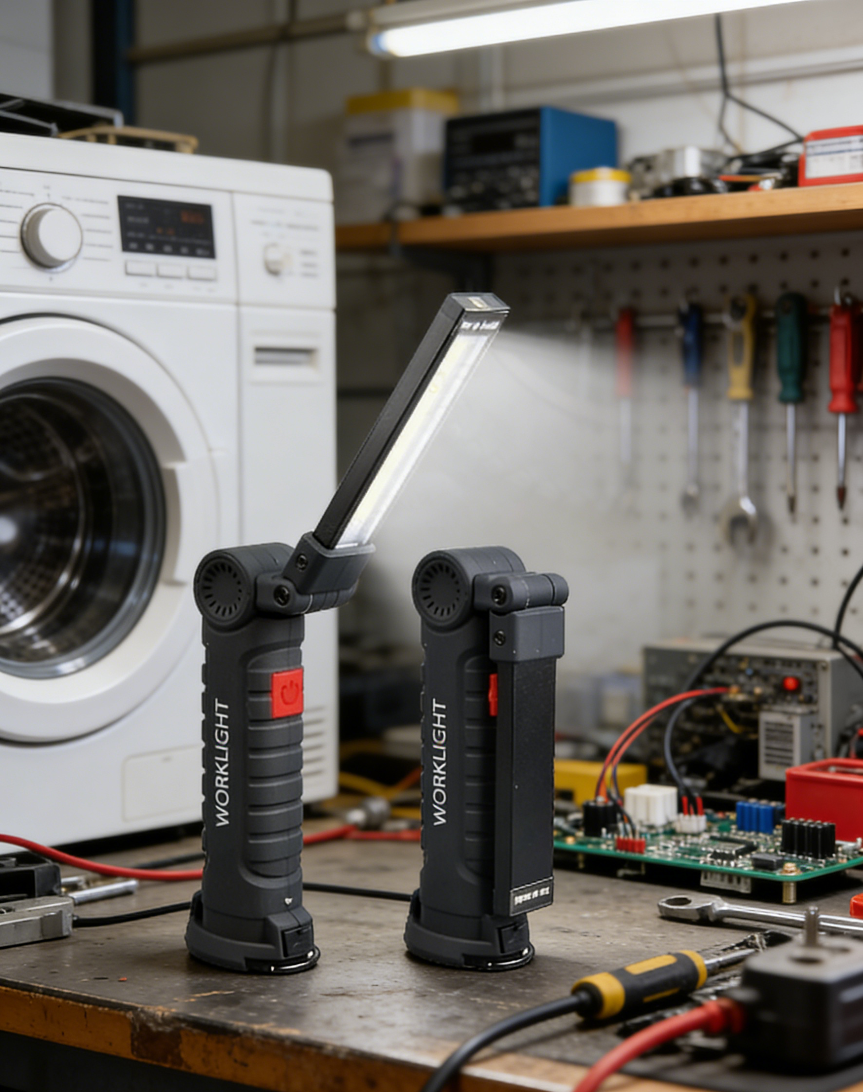 ไฟฉายอเนกประสงค์ COB LED: พับได้ 360° พร้อมแม่เหล็กแรงสูง - สว่างจ้า ชาร์จ USB เหมาะสำหรับซ่อมรถและแคมป์ปิ้ง