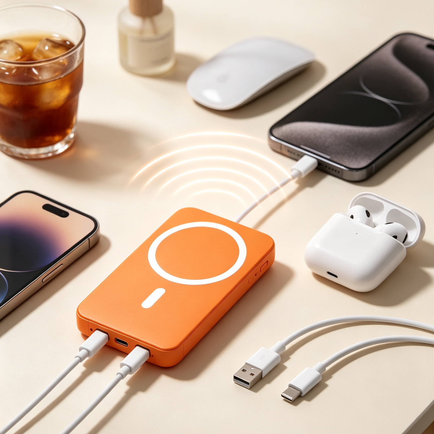 พาวเวอร์แบงค์ชาร์จไร้สายแม่เหล็ก 10000mAh มีขาตั้ง พกขึ้นเครื่องได้ ไม่โดนยึด แท้มาตรฐาน 3C