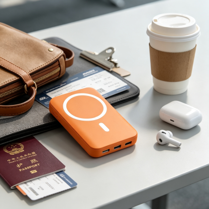 พาวเวอร์แบงค์ชาร์จไร้สายแม่เหล็ก 10000mAh มีขาตั้ง พกขึ้นเครื่องได้ ไม่โดนยึด แท้มาตรฐาน 3C