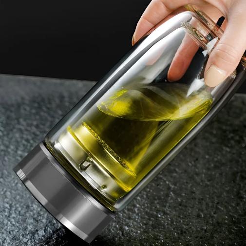 Double layer high borosilicate glass water bottle