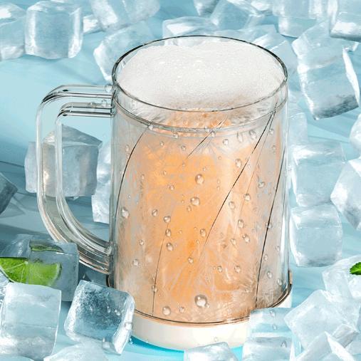 Double layer ice cold beer glass