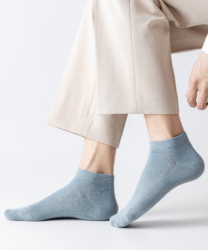Solid color mesh breathable sweat-absorbing antibacterial socks [odor-proof and antibacterial]