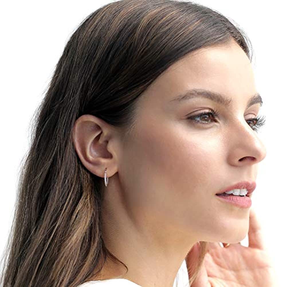 Minimalist 100% 925 Silver Exquisite Color Hoop Earrings  Women's Fashion Popular High-quality Jewelry Birthday Prom Giftss