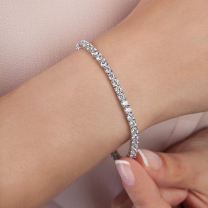 14K Gold Plated 3mm Cubic Zirconia Classic Tennis Bracelet for Women Girl 6.5-7.5 Inch Dropshipping Dainty Jewellery Hip Hop
