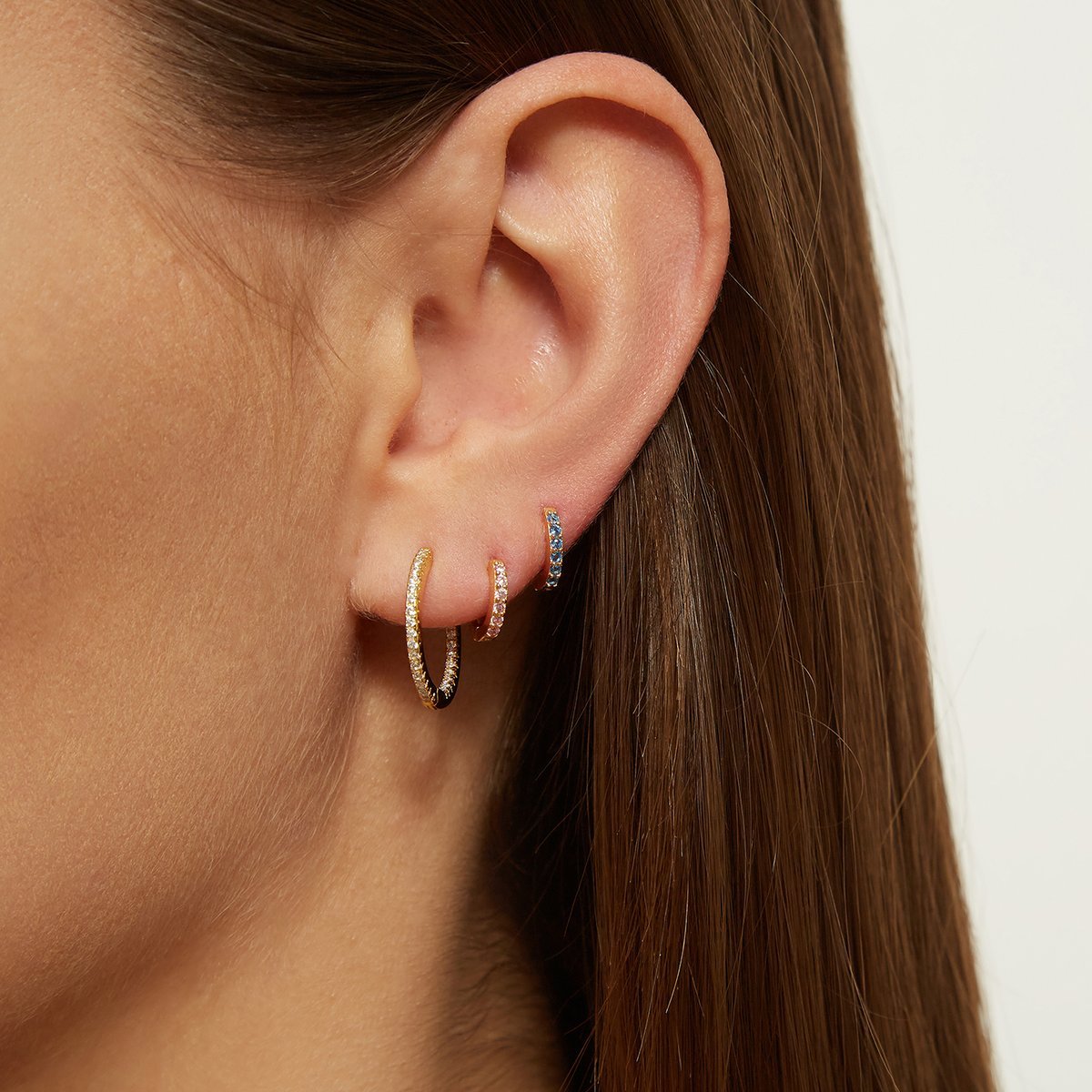 Minimalist 100% 925 Silver Exquisite Color Hoop Earrings  Women's Fashion Popular High-quality Jewelry Birthday Prom Giftss