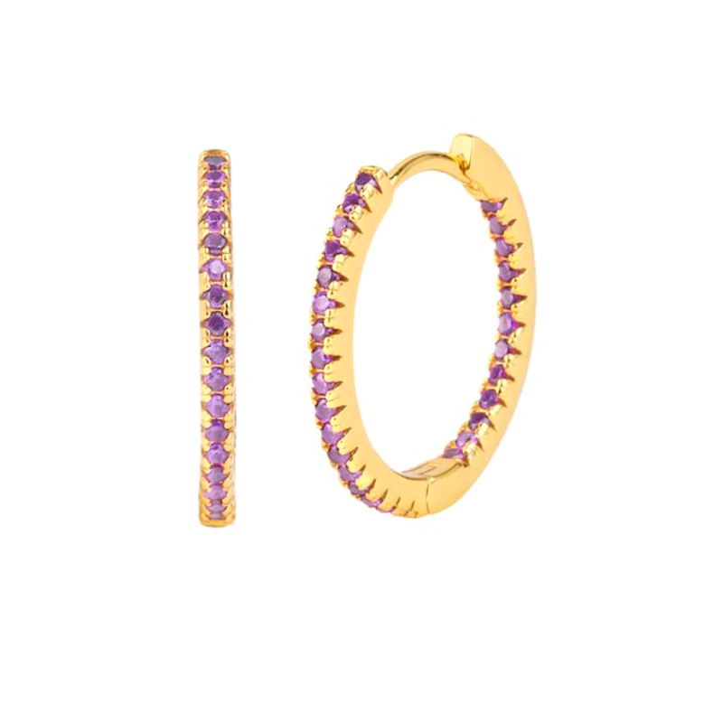 Minimalist 100% 925 Silver Exquisite Color Hoop Earrings  Women's Fashion Popular High-quality Jewelry Birthday Prom Giftss