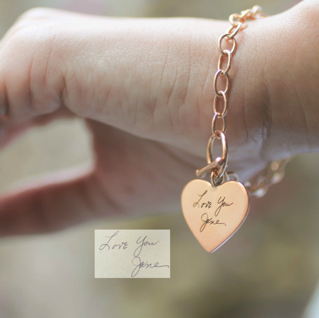 Handwriting Charm Bracelet