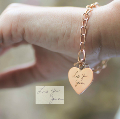 Handwriting Charm Bracelet
