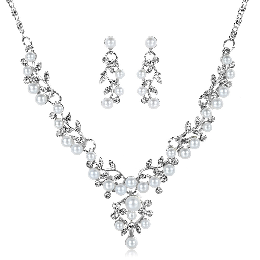 Vintage Simulated Pearl Jewelry Sets for Women 2020 Fashion Flower Sta