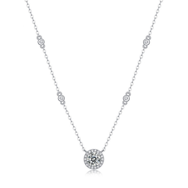 Round Solitaire Women's Necklace