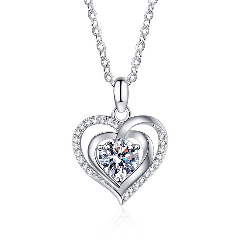 Double Heart Moissanite Necklace
