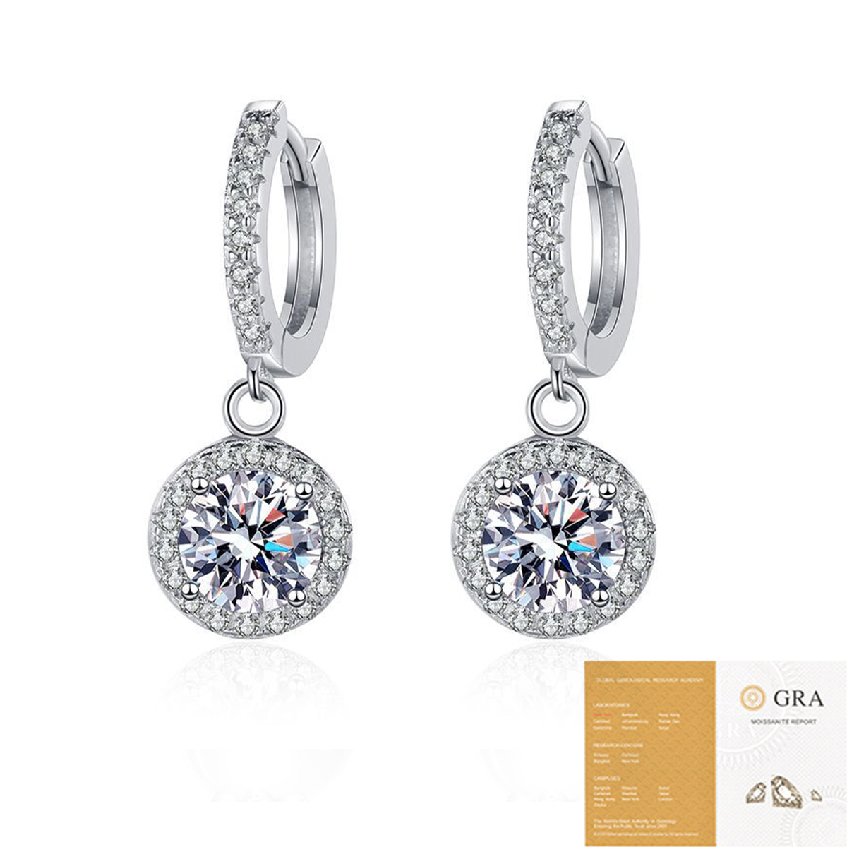 Elegant long round 925 silver earrings