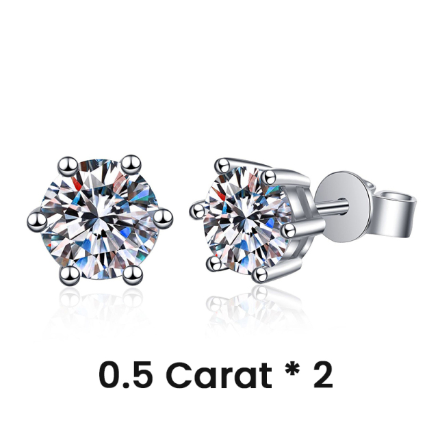 6-Prong Moissanite Earrings